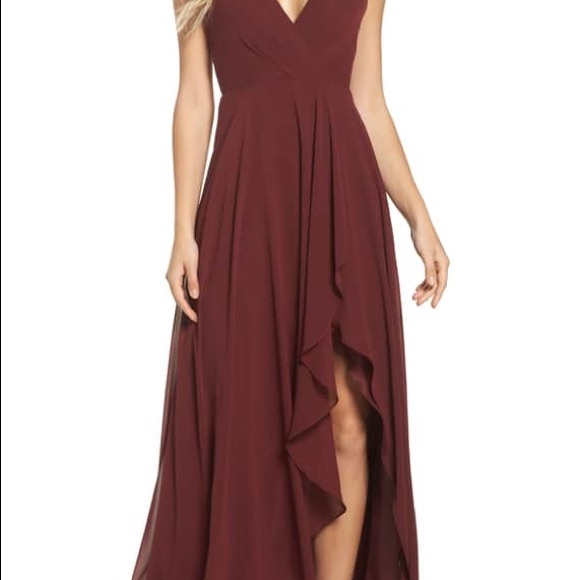 farrah ruffle skirt chiffon gown